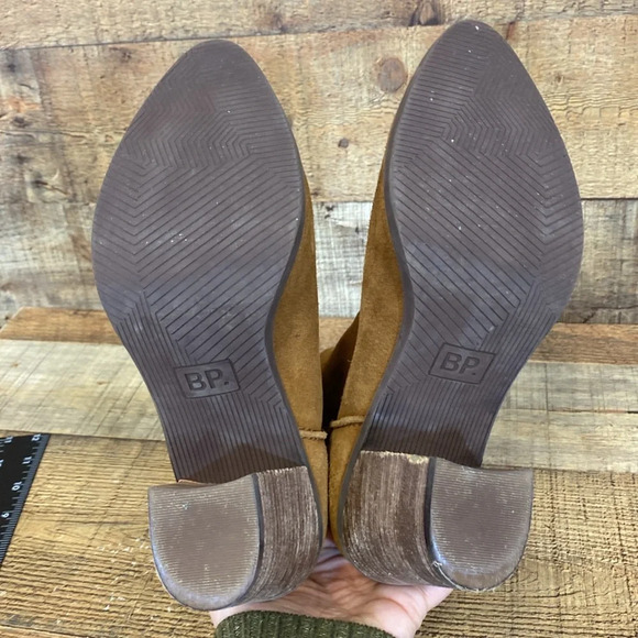 BP Boots Womens 8.5 Tan Genuine Leather Suede‎ Ankle Booties Nordstrom - Picture 13 of 14